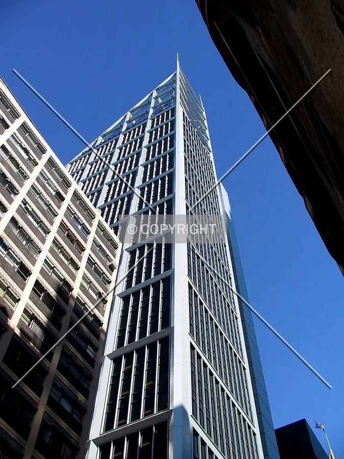 Looking up from Hunter Street