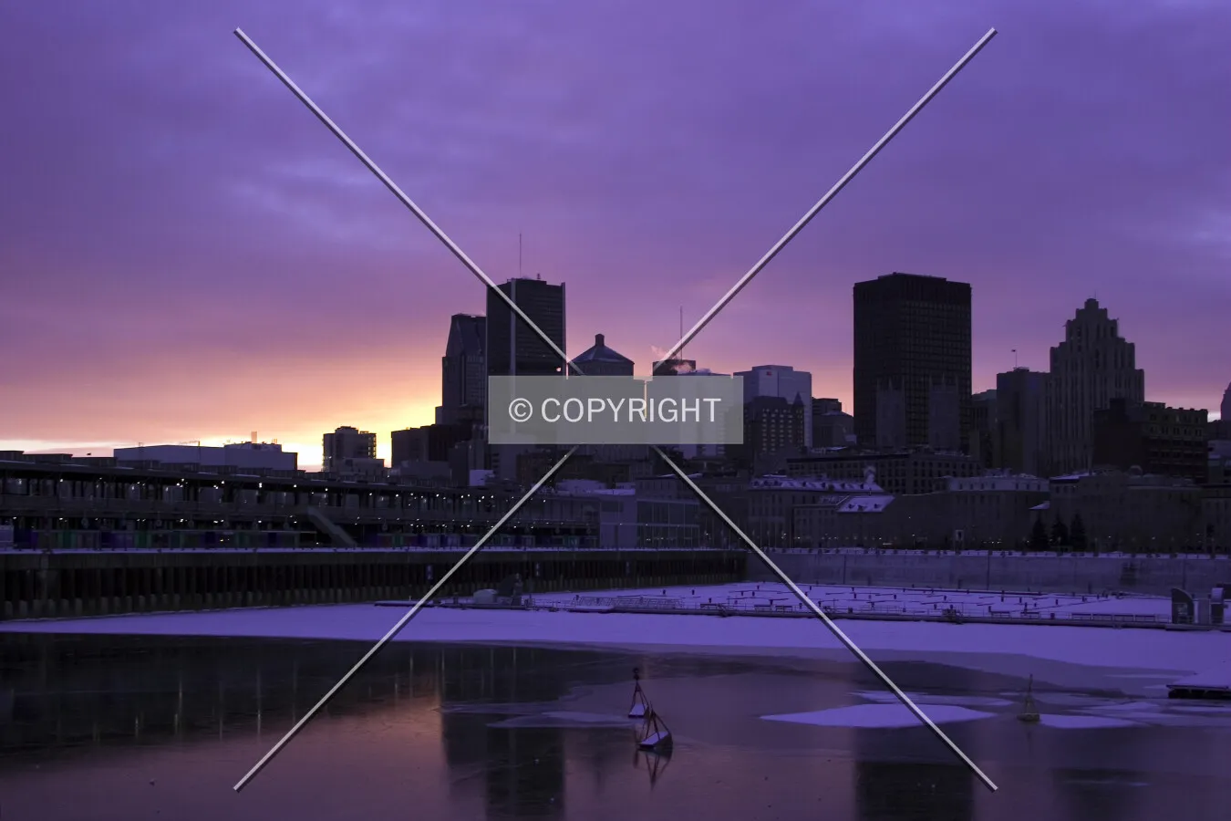 The skyline at sunset