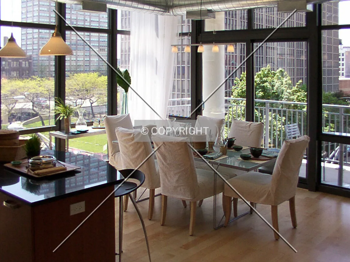 Living room in a model unit