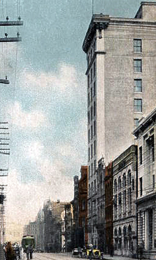 Vintage view from the south showing original construction