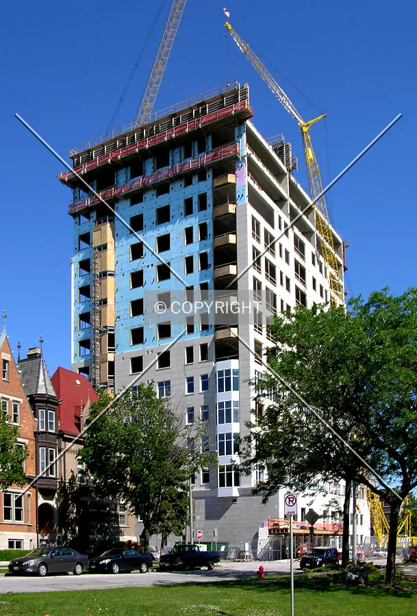 From across North Prospect Avenue to the southeast
