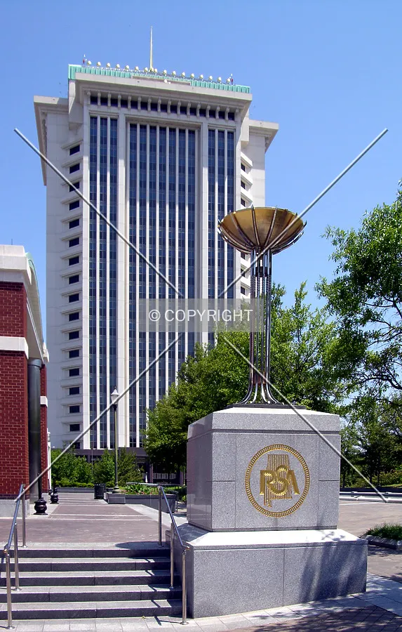 From Dexter Avenue to the southwest with the RSA logo in the foreground