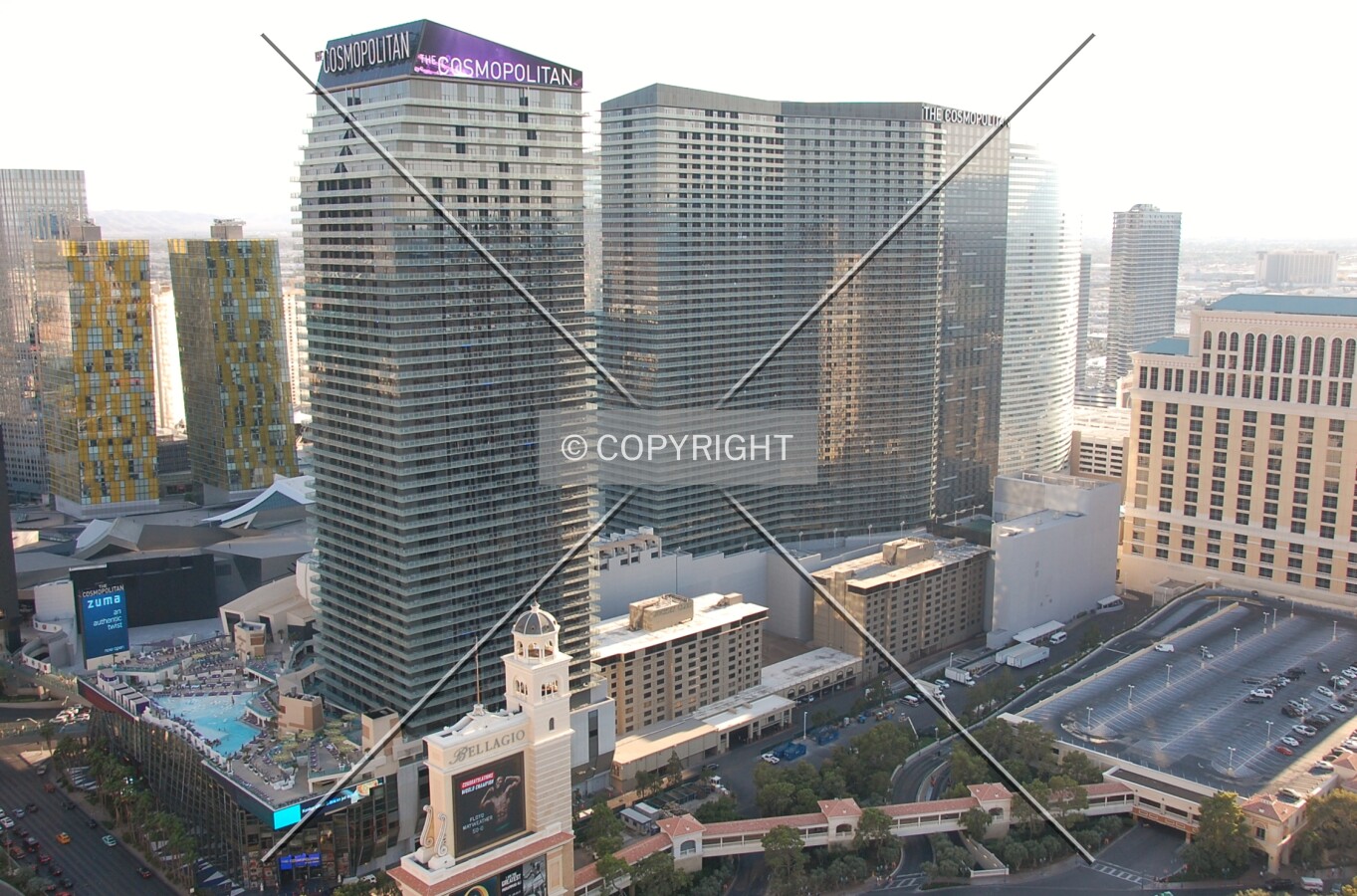 Elevated view from the northeast