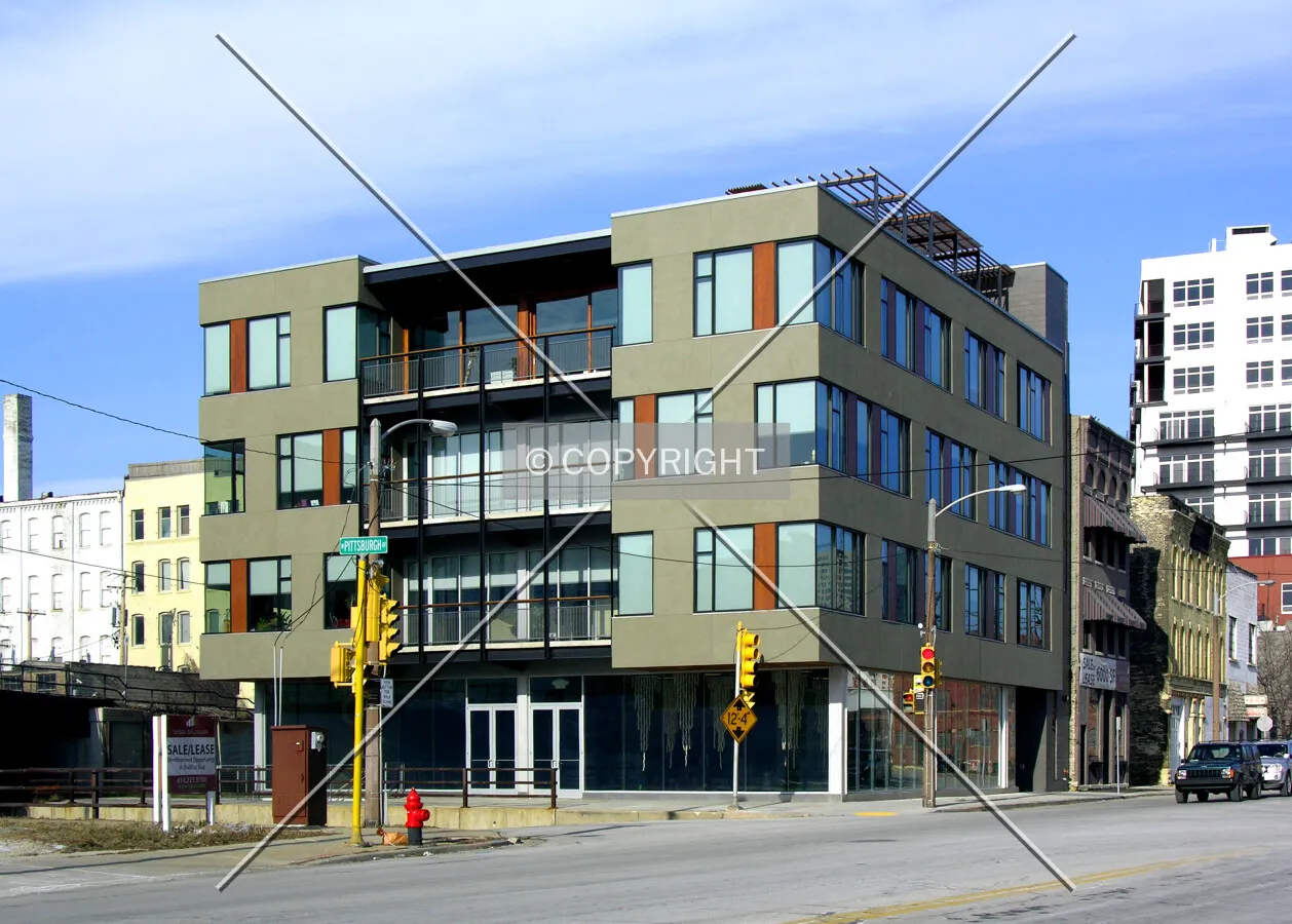 From across South 1st Street to the southeast