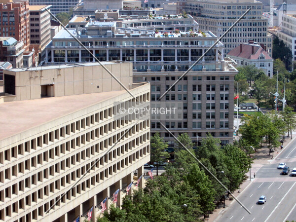 View to the east from the Old Post Office Tower, beyond the J. Edgar Hoover Building