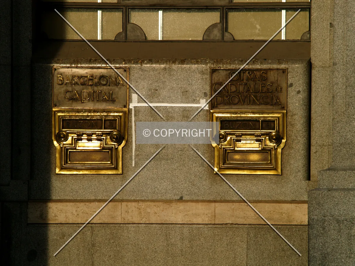 Some of the original mail boxes at the western side