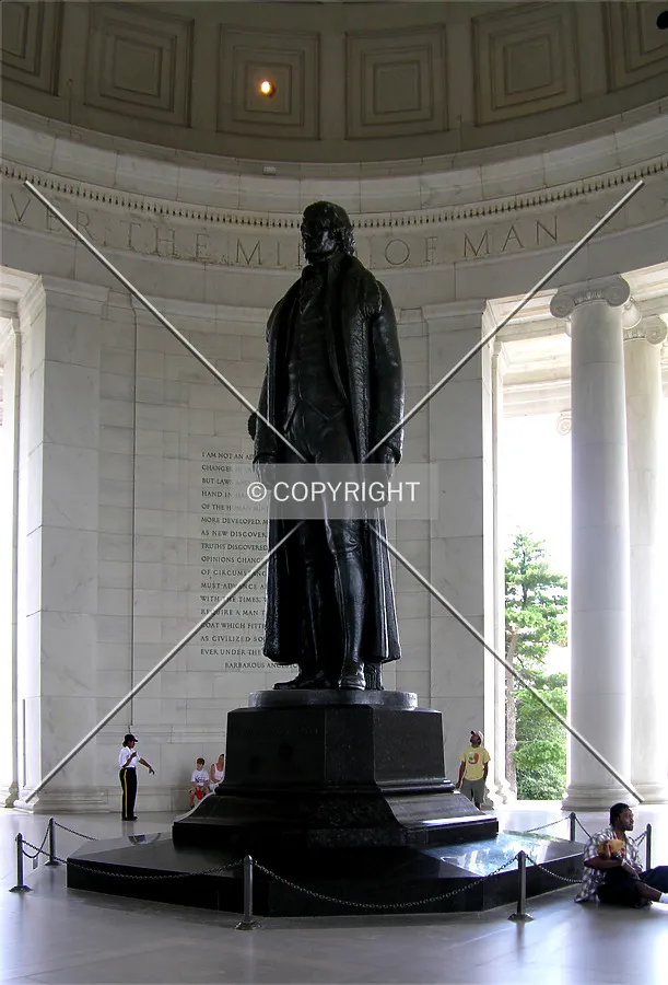 Jefferson sculpture inside the rotunda