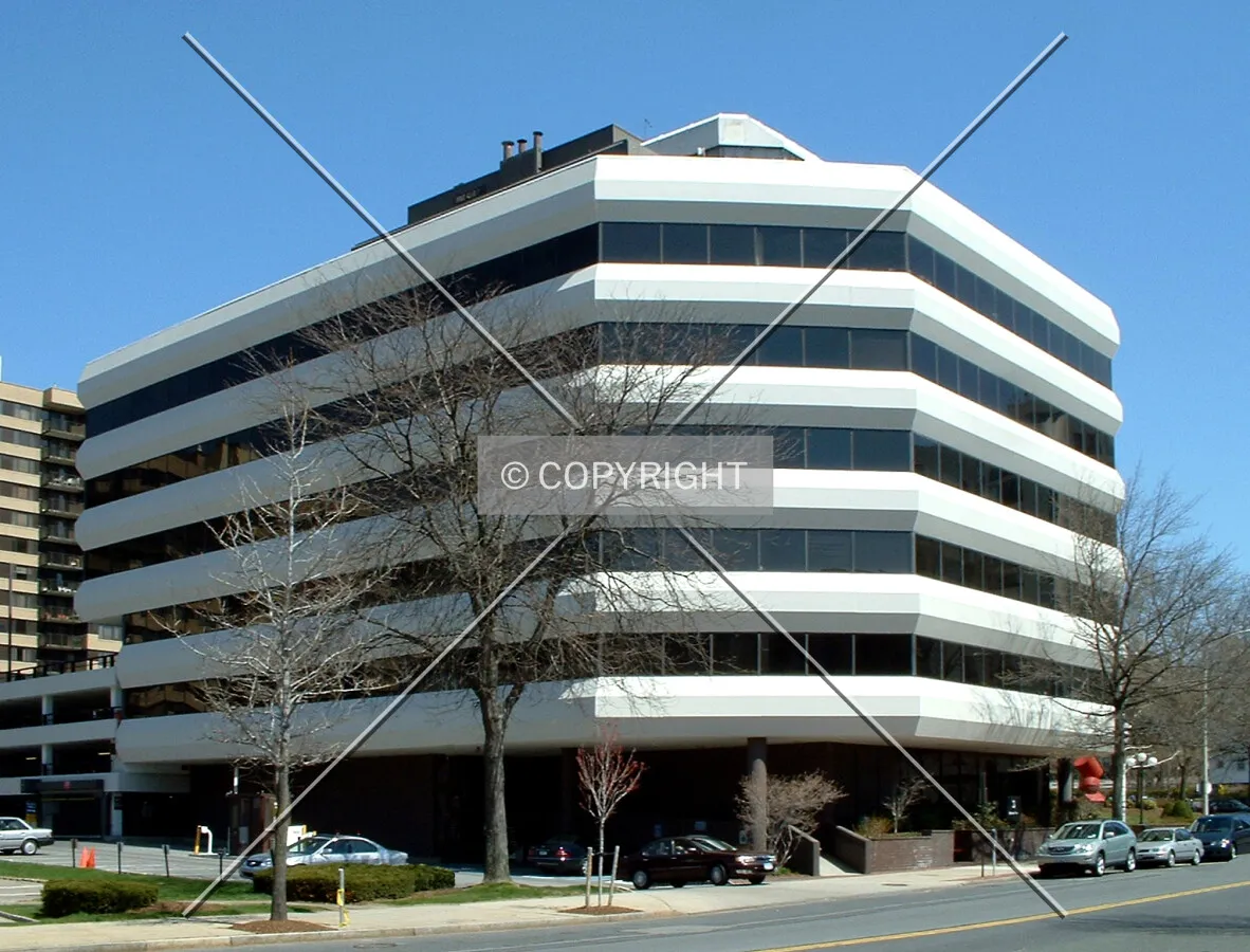 View from the southwest across Barker Avenue
