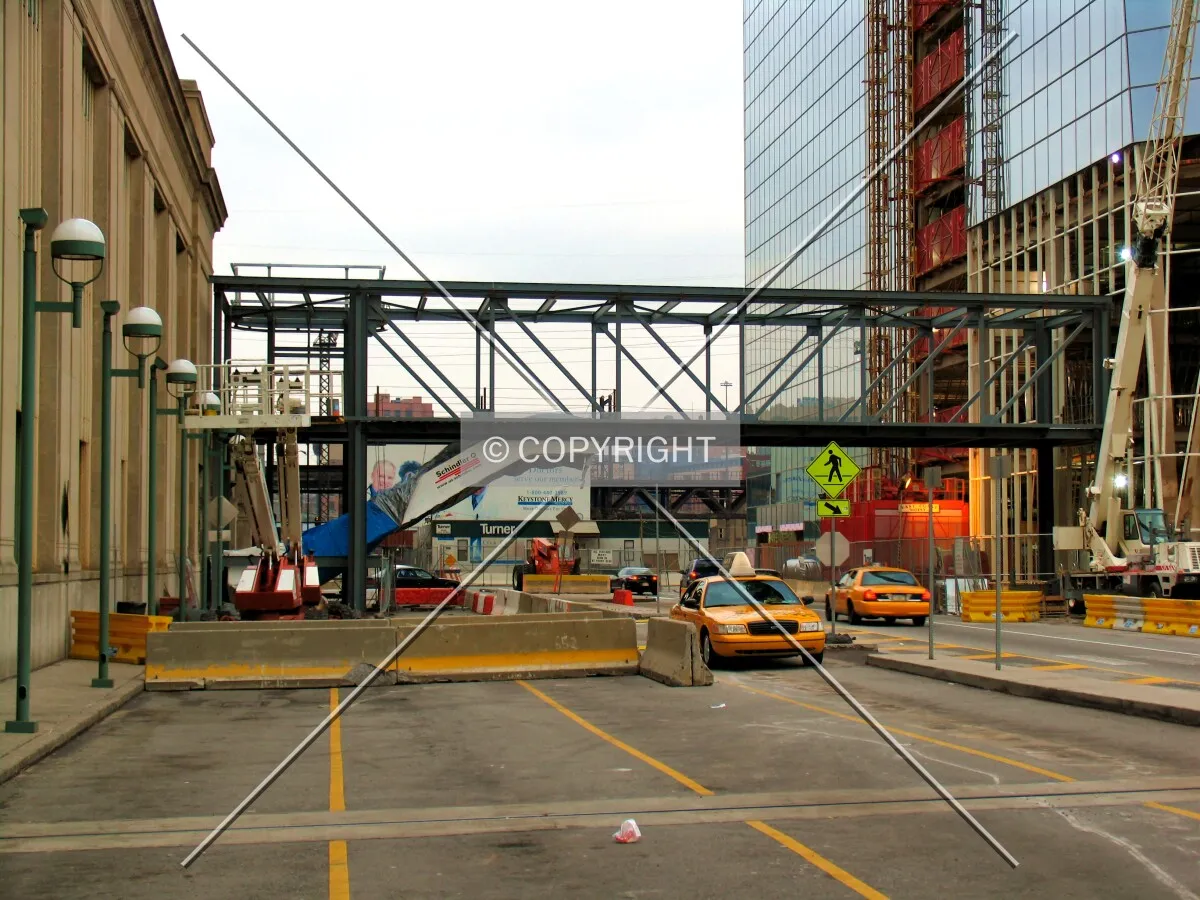 Catwalk from the south side to 30th Street Station, passing over Arch Street
