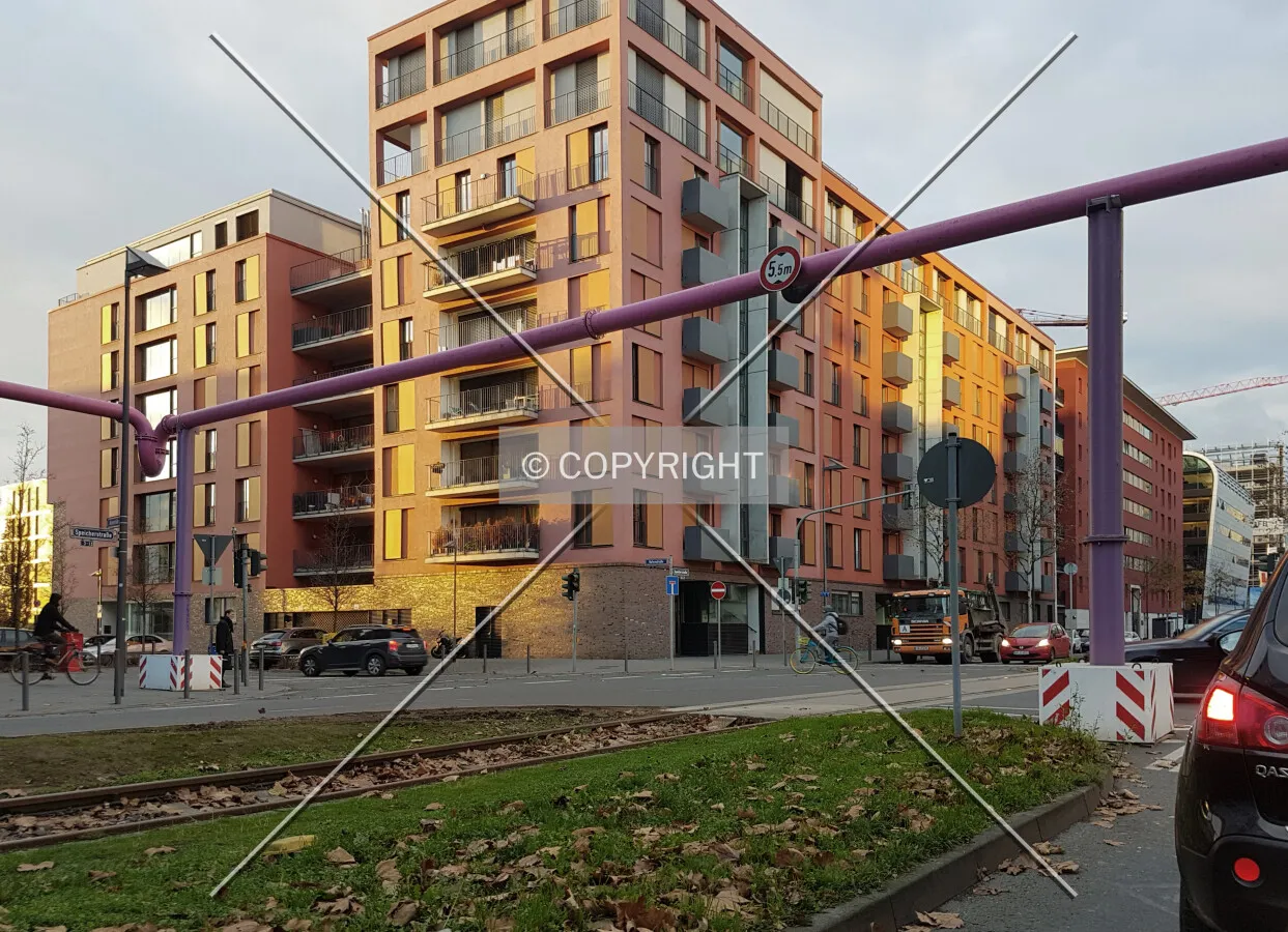 Temporary water pipes running through Frankfurt