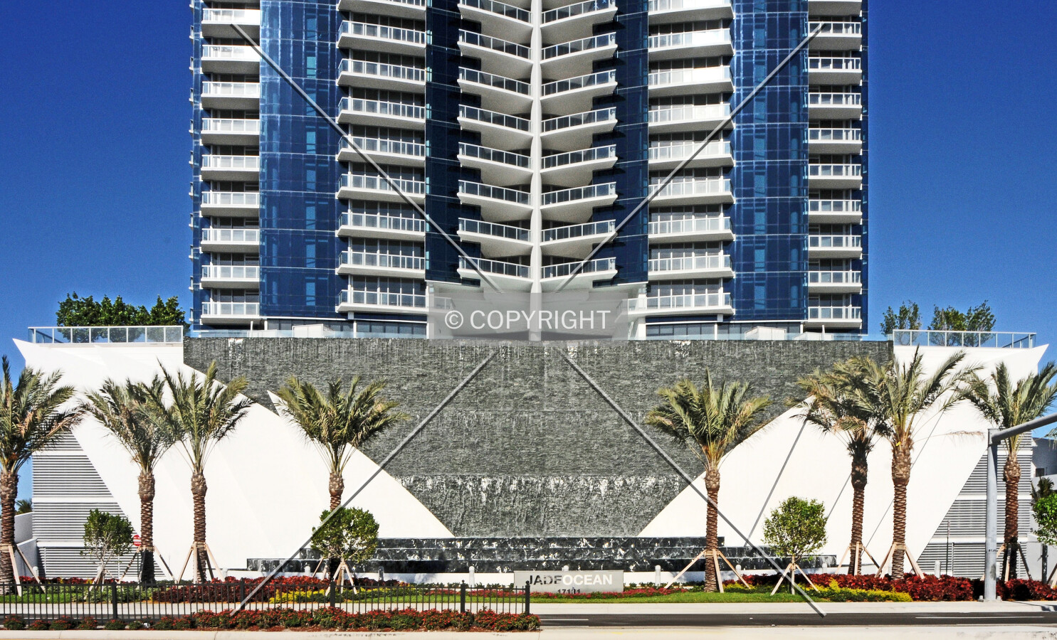 View from the west across Collins Avenue