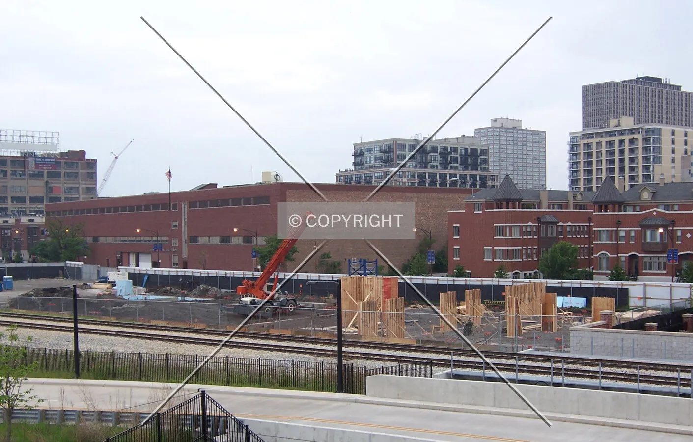 Overview from the pedestrian overpass to the northeast