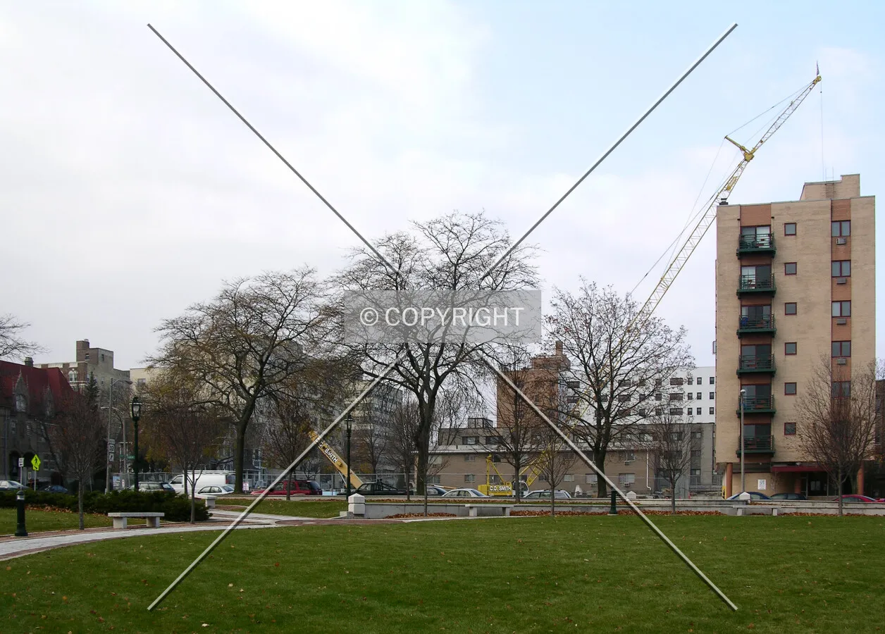 Site overview from Burn Triangel Park to the east