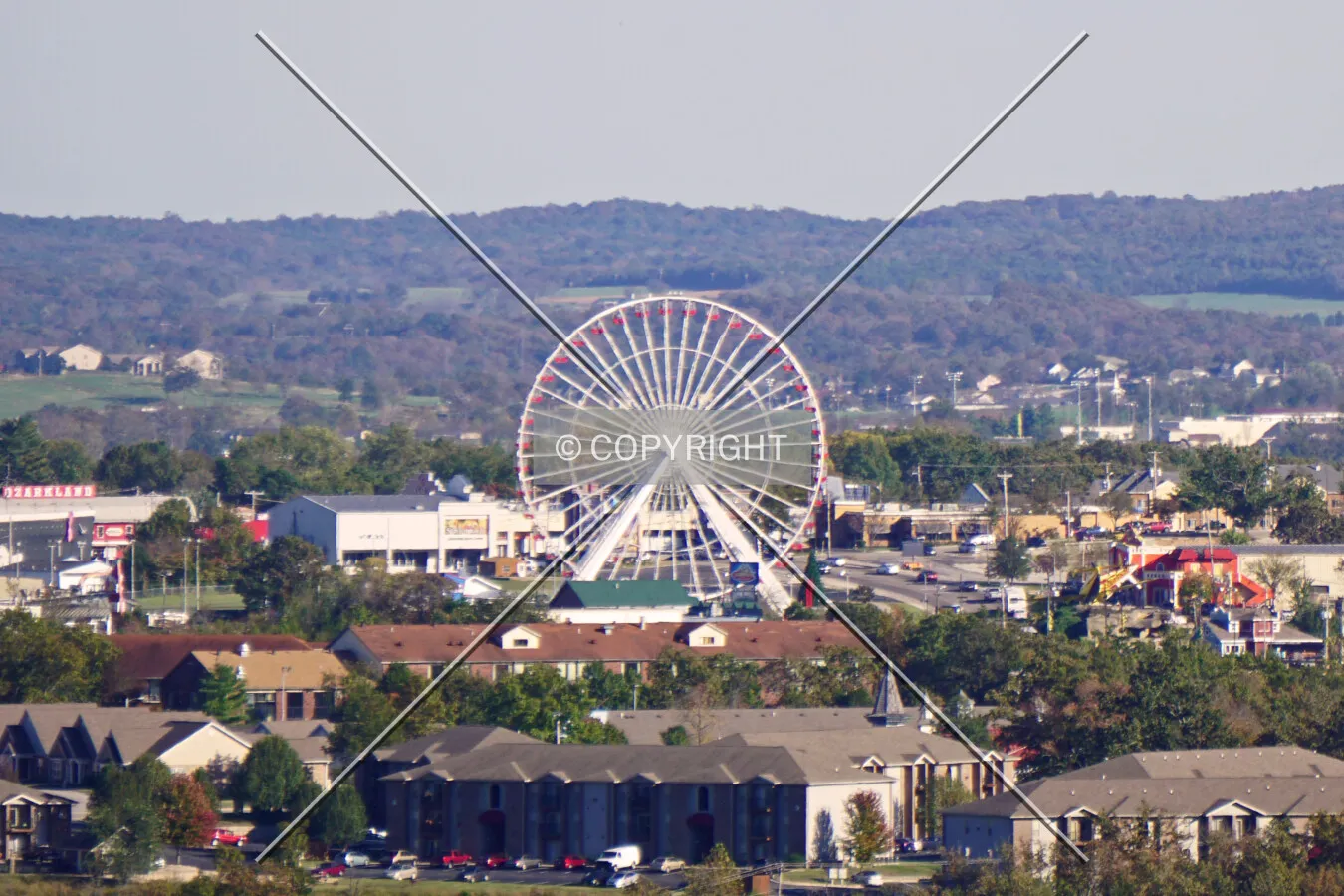 Distant view from the northwest; October 21, 2016