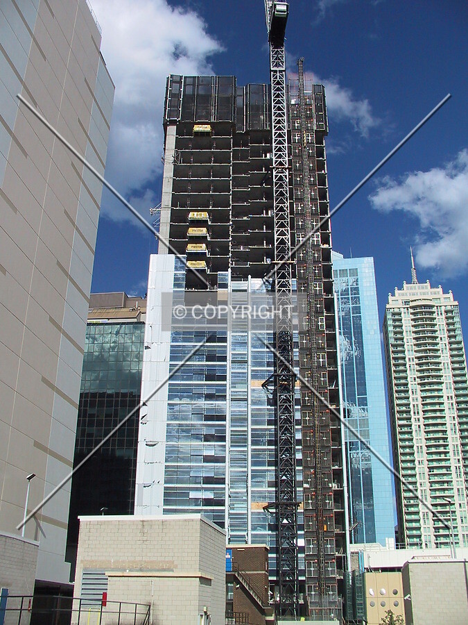 The west facade taking shape