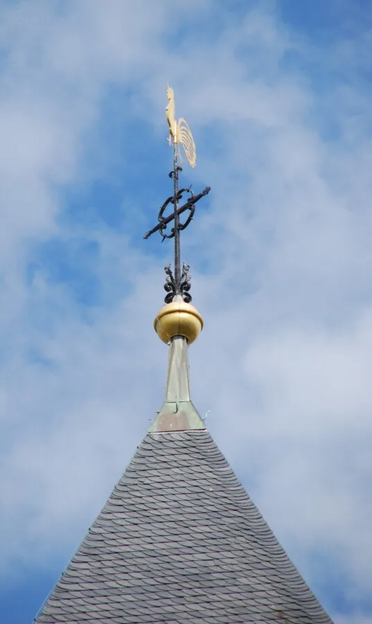 tip of the church spire