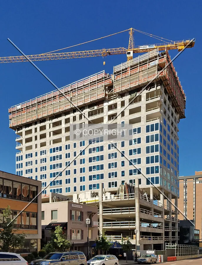 View from the northeast during construction; October 8, 2016