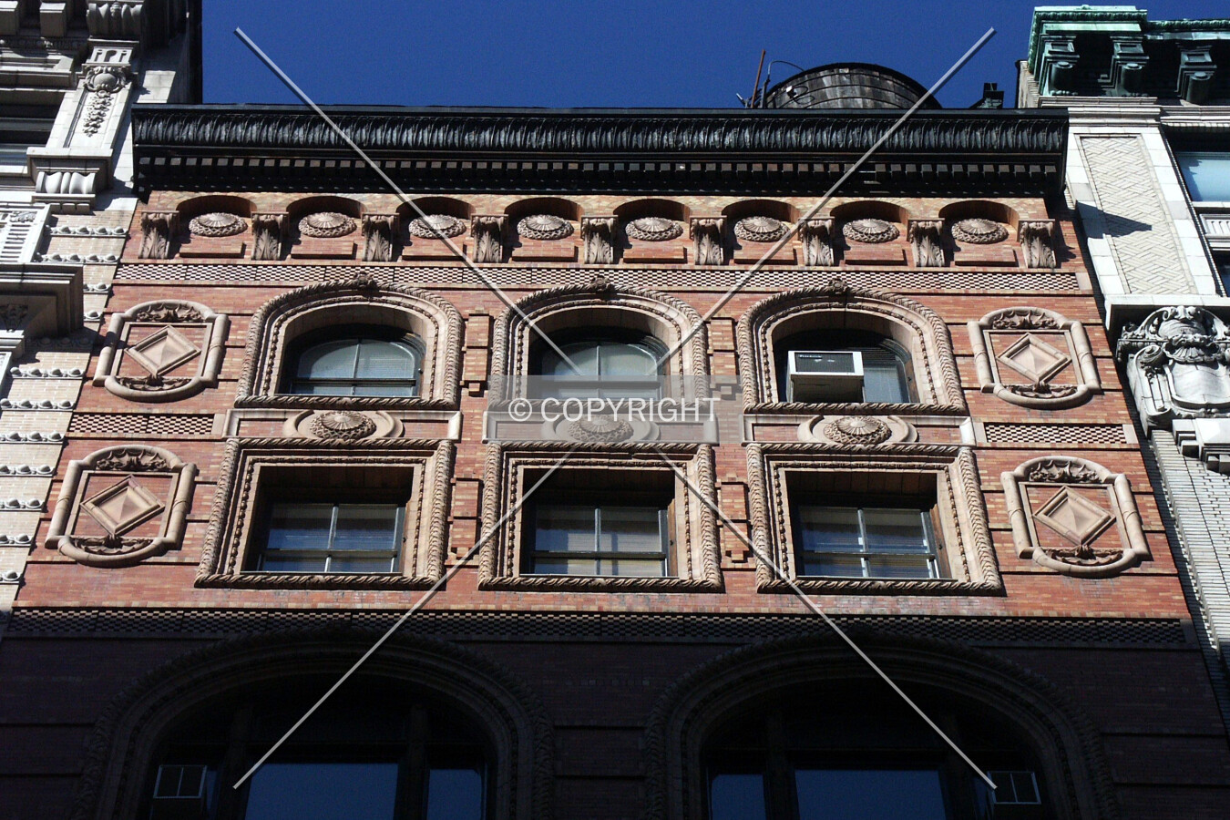 Upper part of the south facade