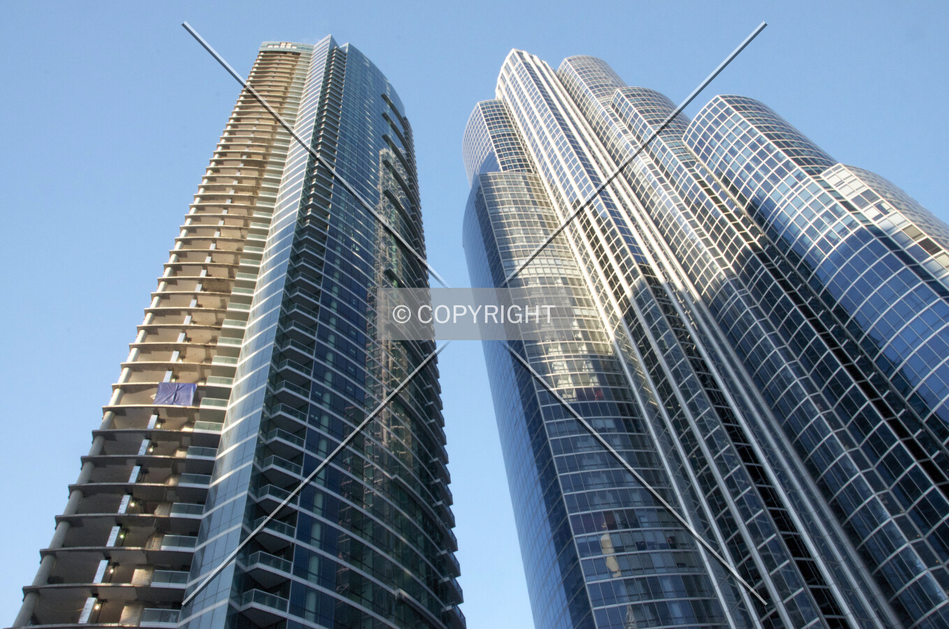 Looking up from the south