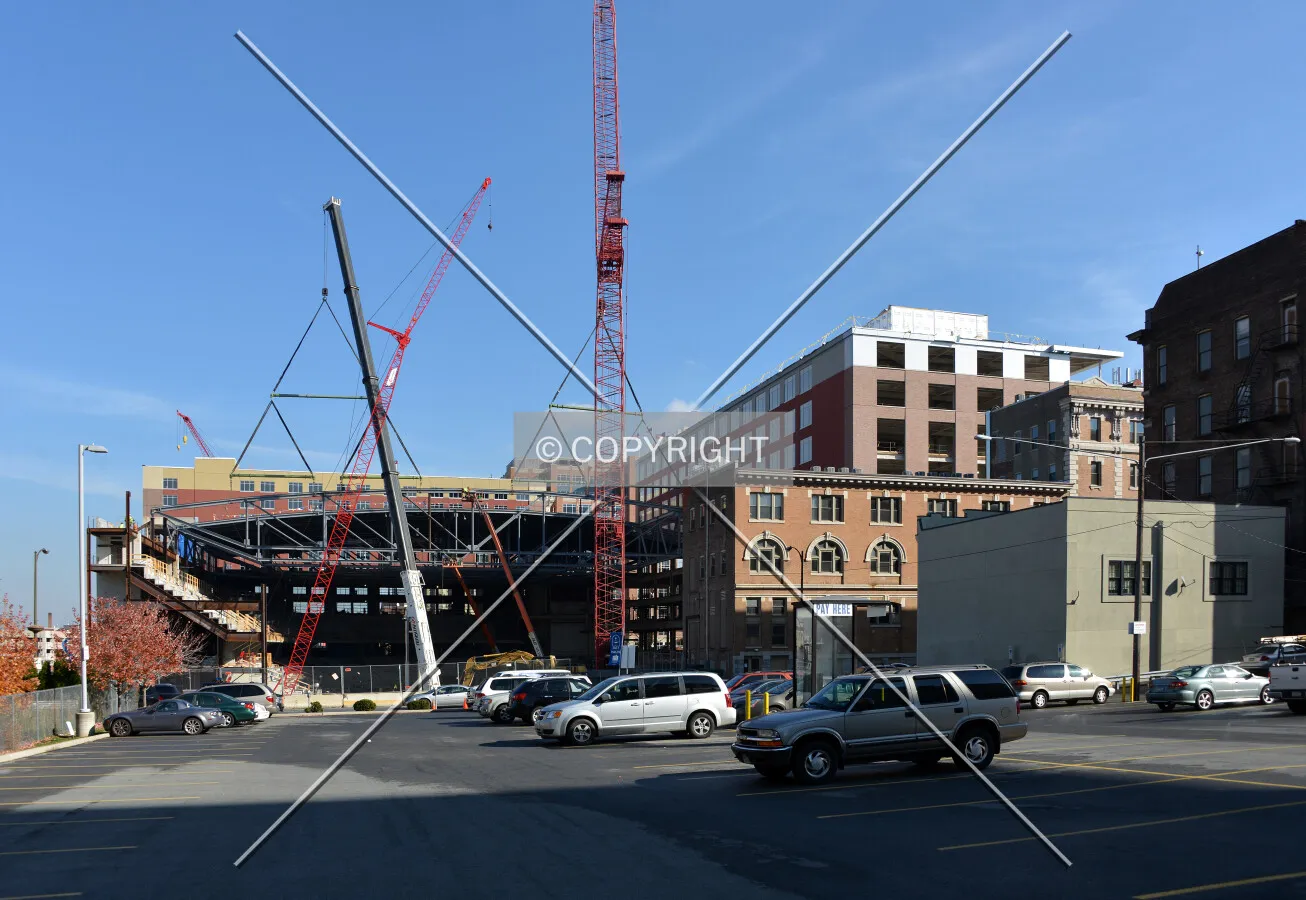 View from the west toward 8th Street