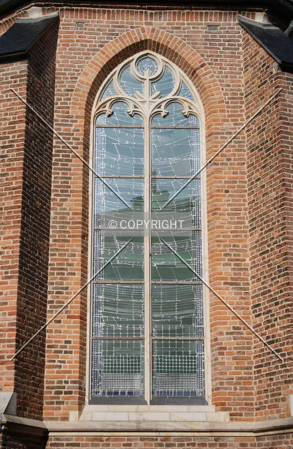 Stained glass window in southern facade