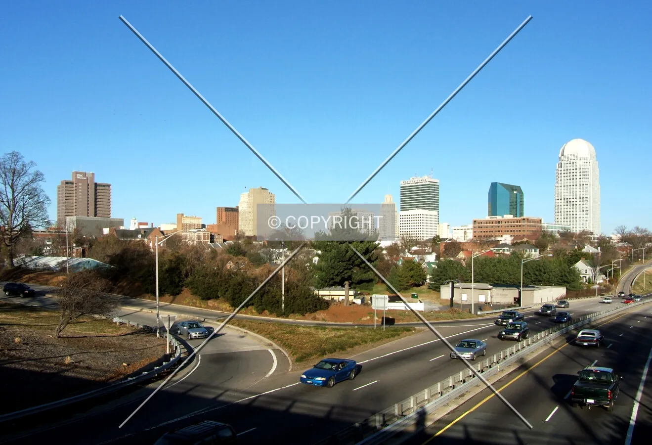Downtown from the southwest