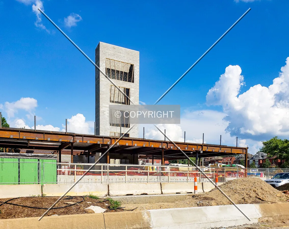 From the northwest during construction; July 6, 2018