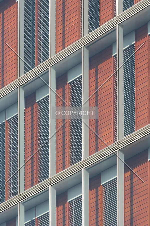 Close-up of the double skin facade