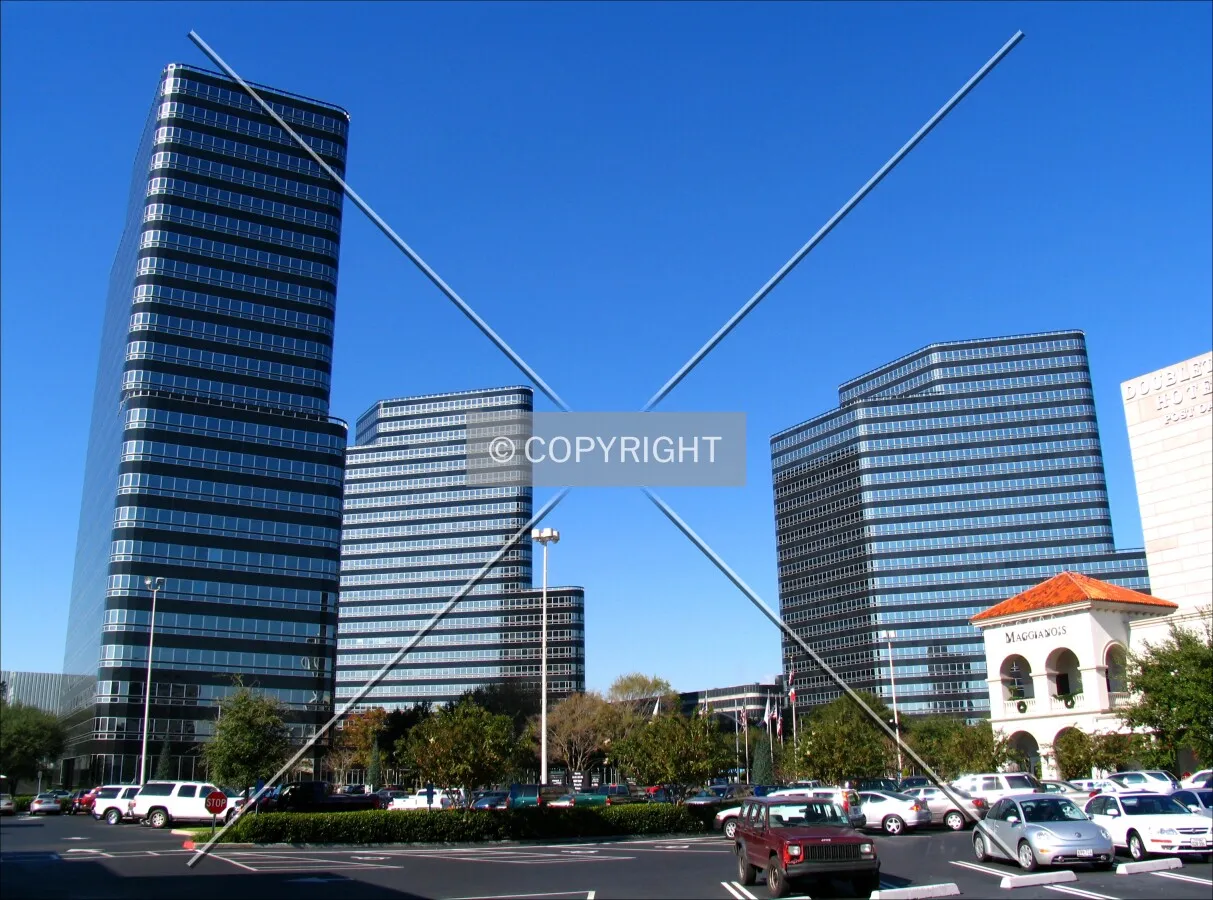 From the east across Post Oak Boulevard
