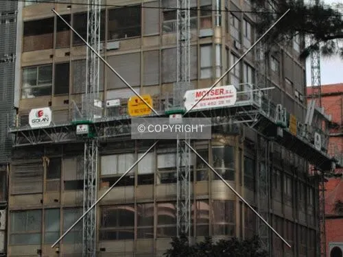 View of the workers' elevators