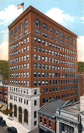 View from the northeast showing original entry area