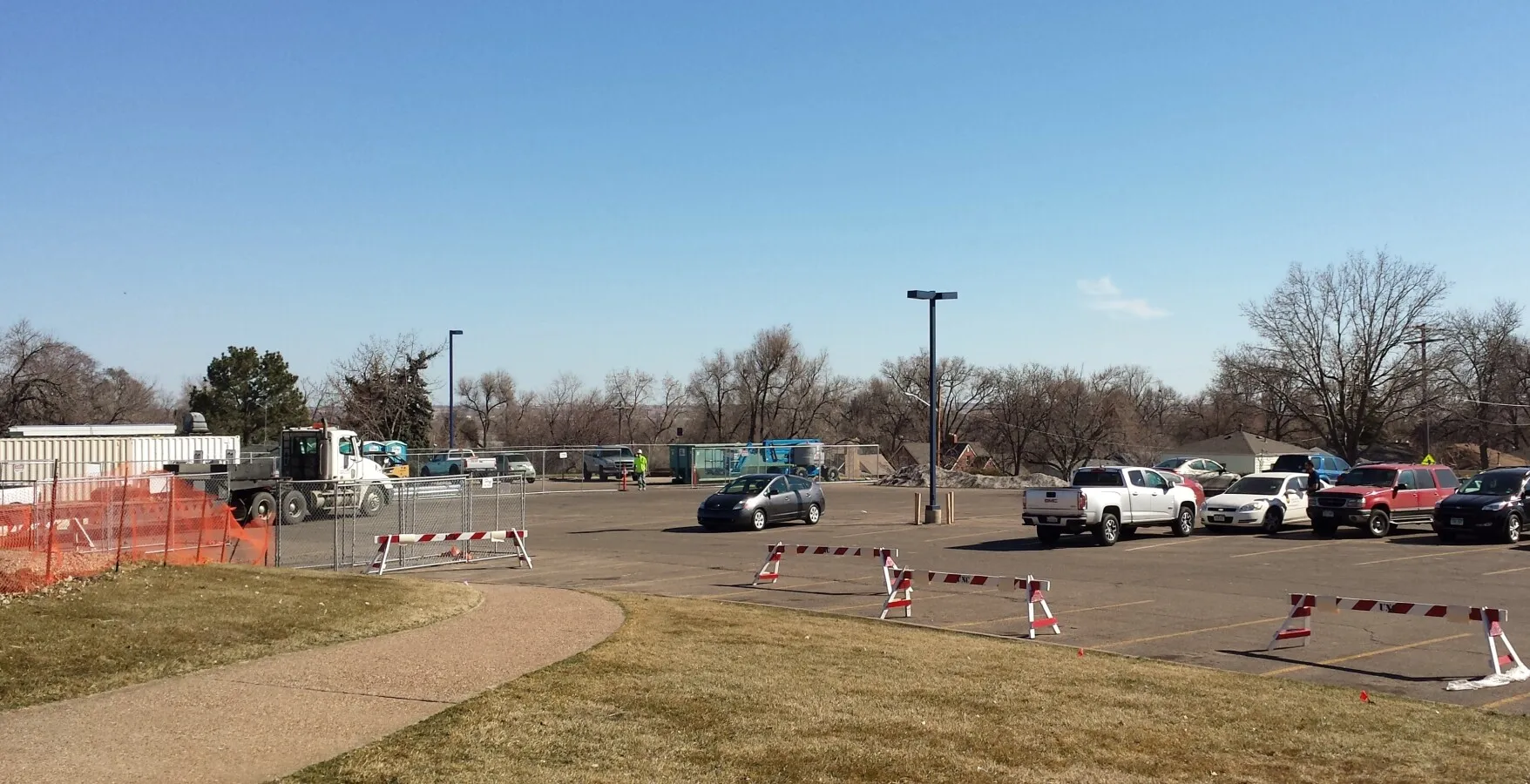 View to the southeast of the future site