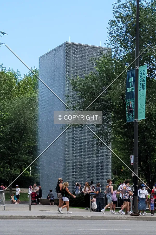 The north tower seen from Michigan Avenue to the northwest; July 31, 2021