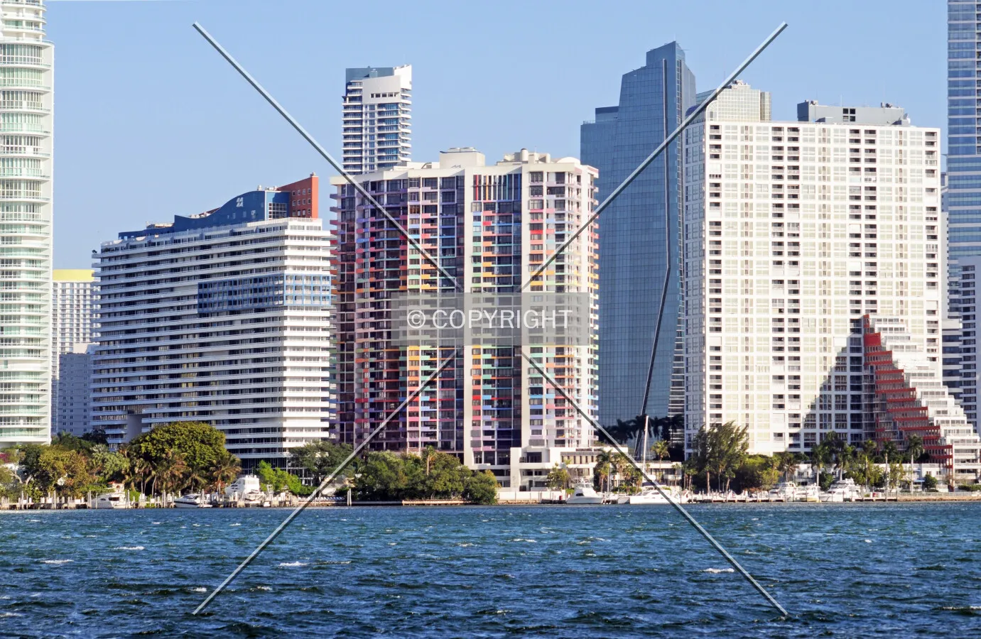 View from the south along the Rickenbacker Causeway