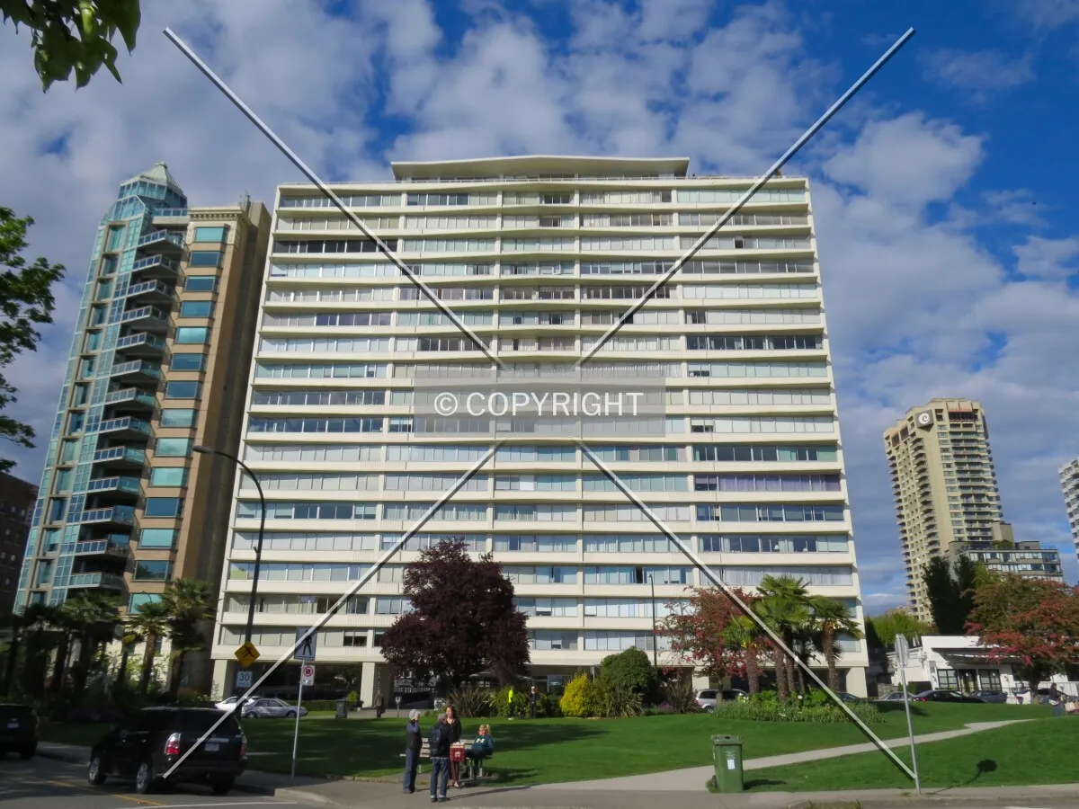 Full front elevation from English Bay Beach