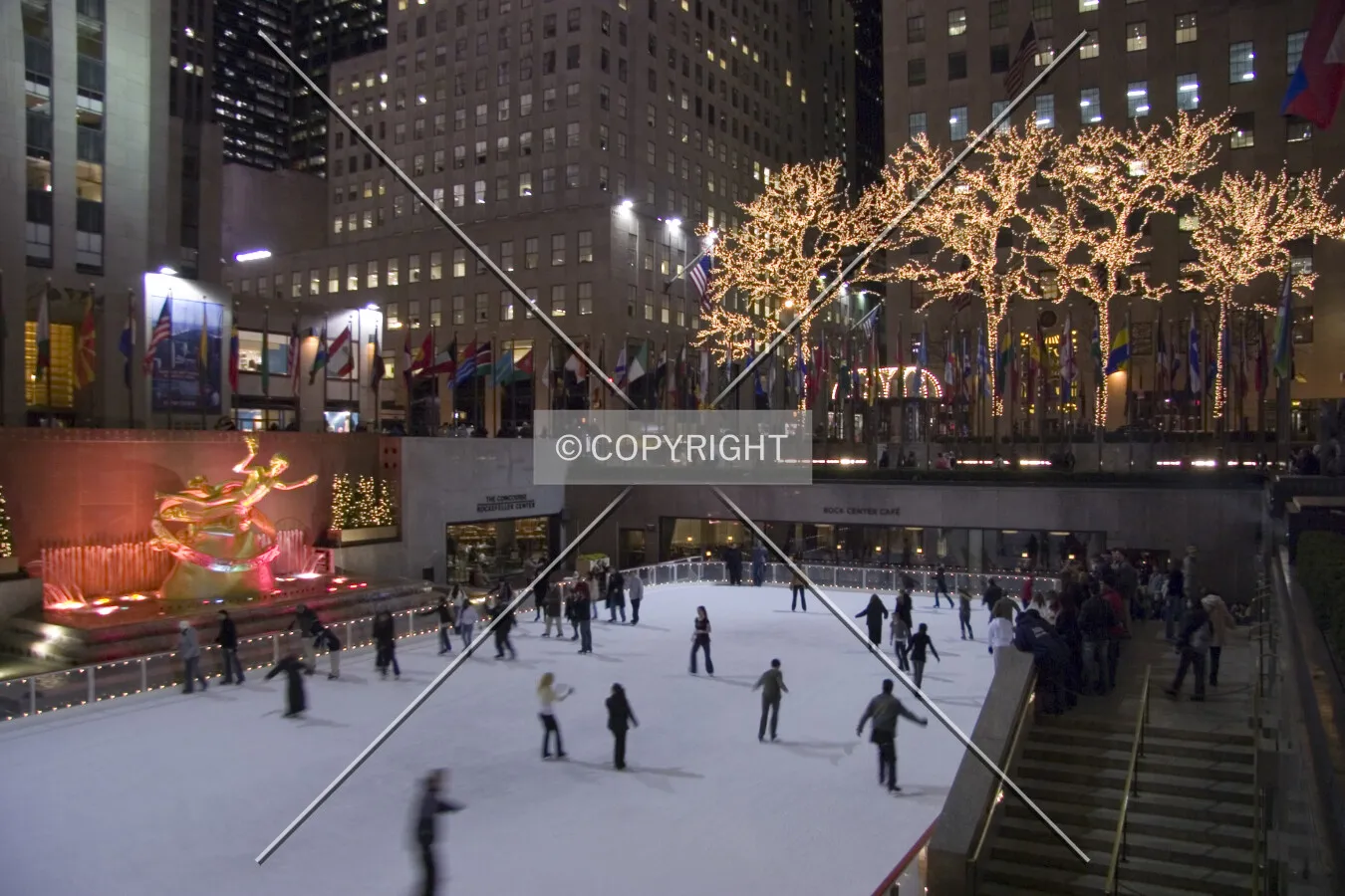 The skating rink at Rockefeller Plaza