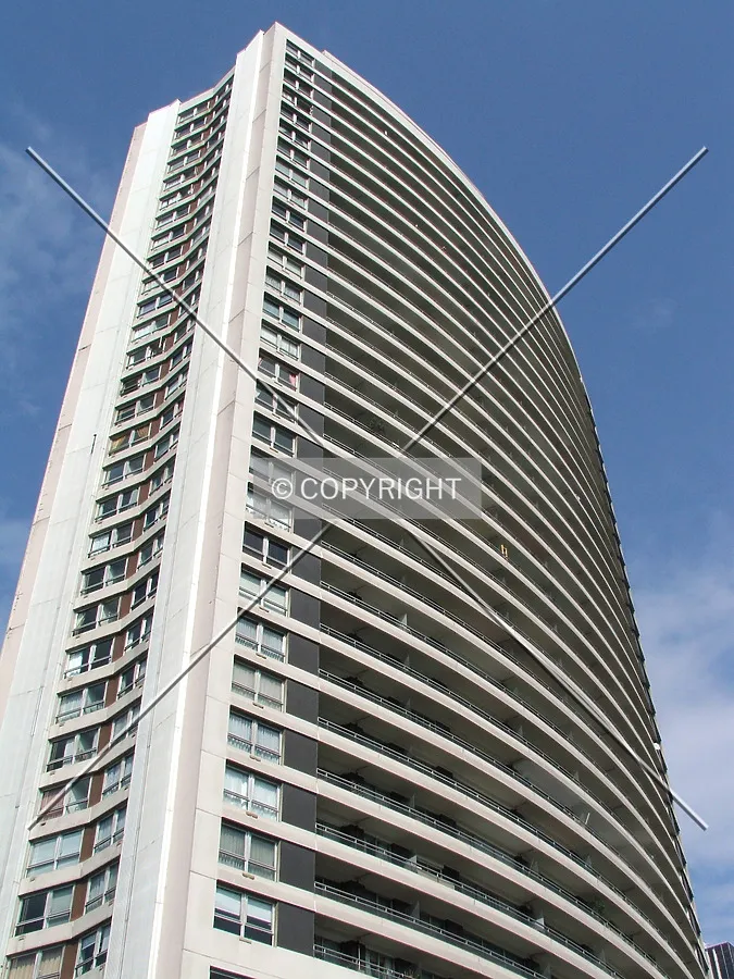 Looking up from the south