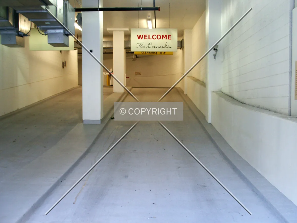 Welcome sign over the parking ramp