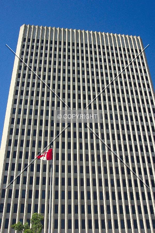 The front of the building