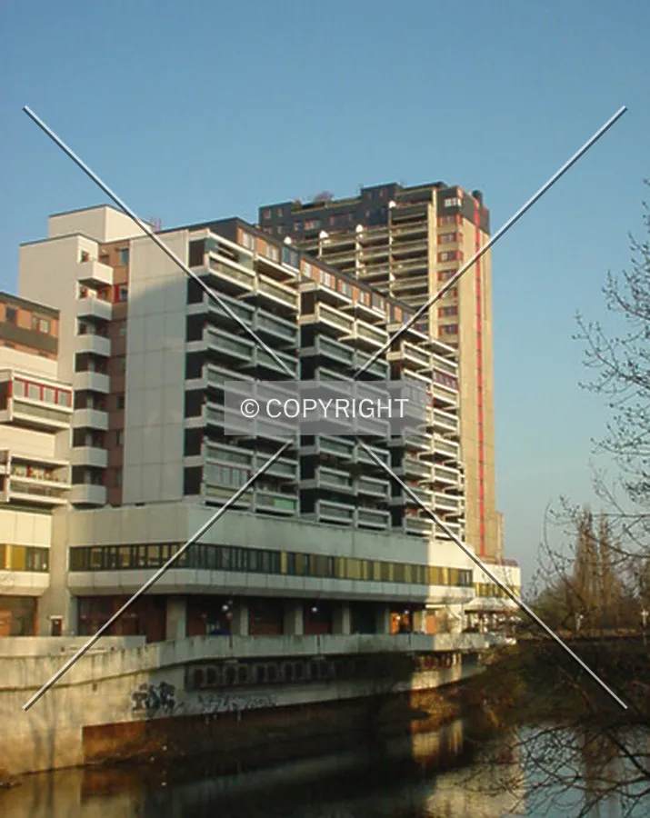 Side view from nearby bridge