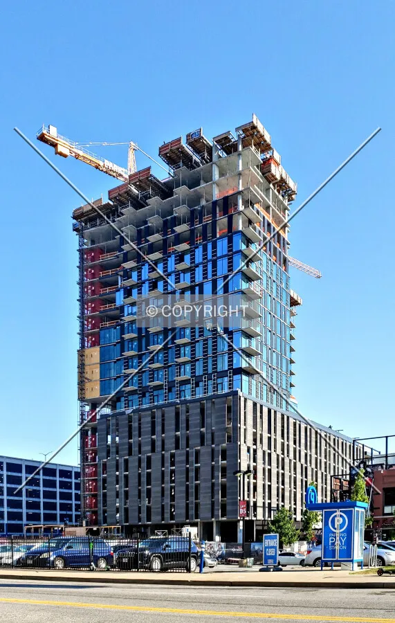 View from the northwest during construction; August 4, 2019
