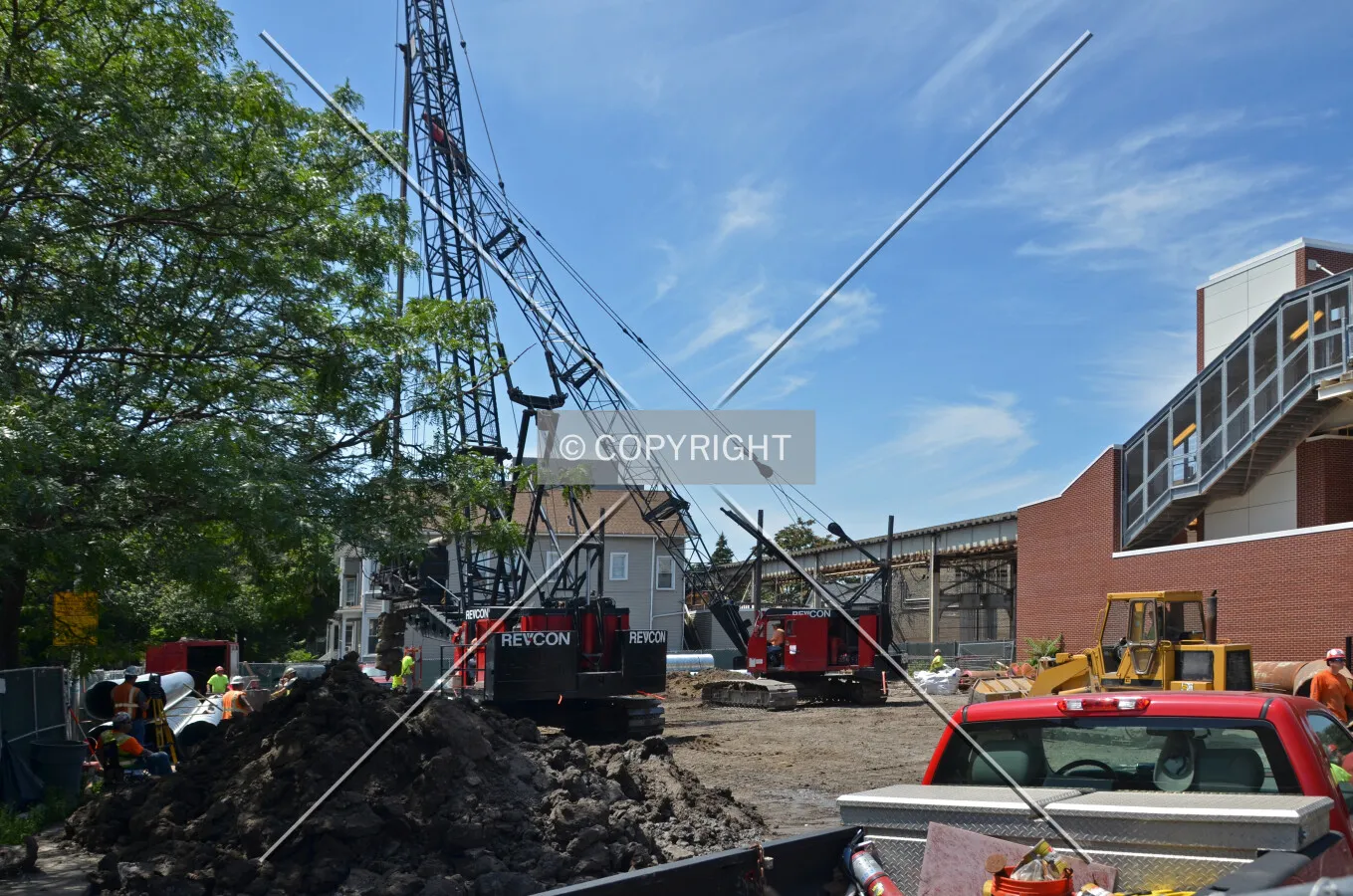 Looking northwest across the site from the intersection of Lincoln and Roscoe; July 15, 2015.