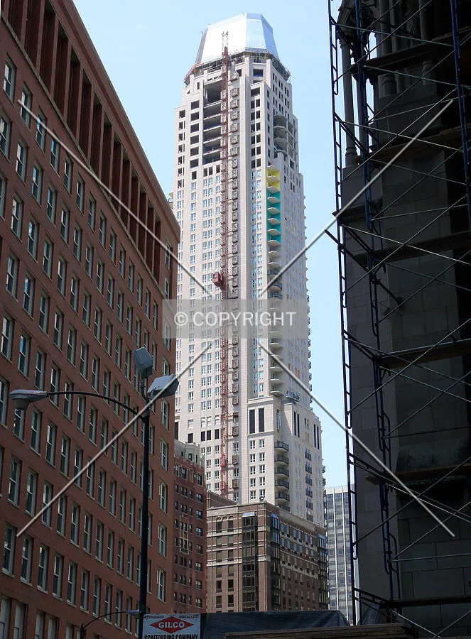View to the north from Pearson Street at Rush Street