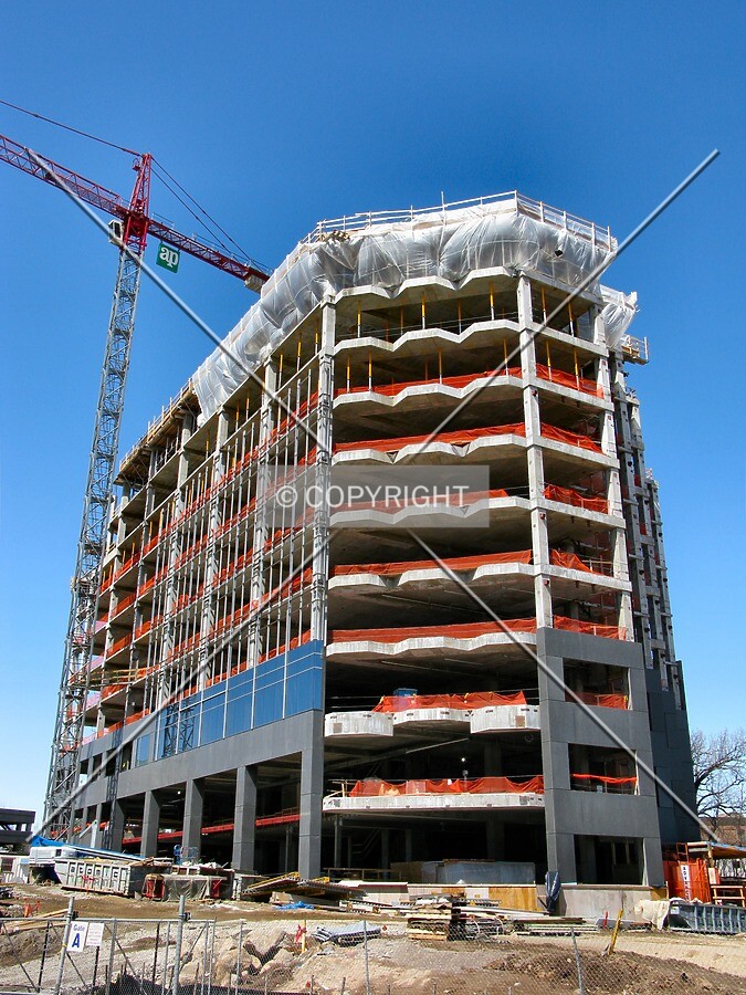 Looking up the southeast corner