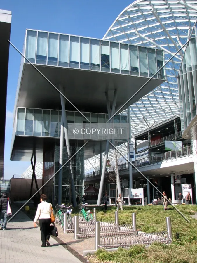 Composition of modern structures inside the fair
