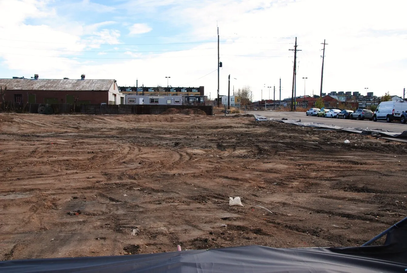 The site is cleared in preparation for construction