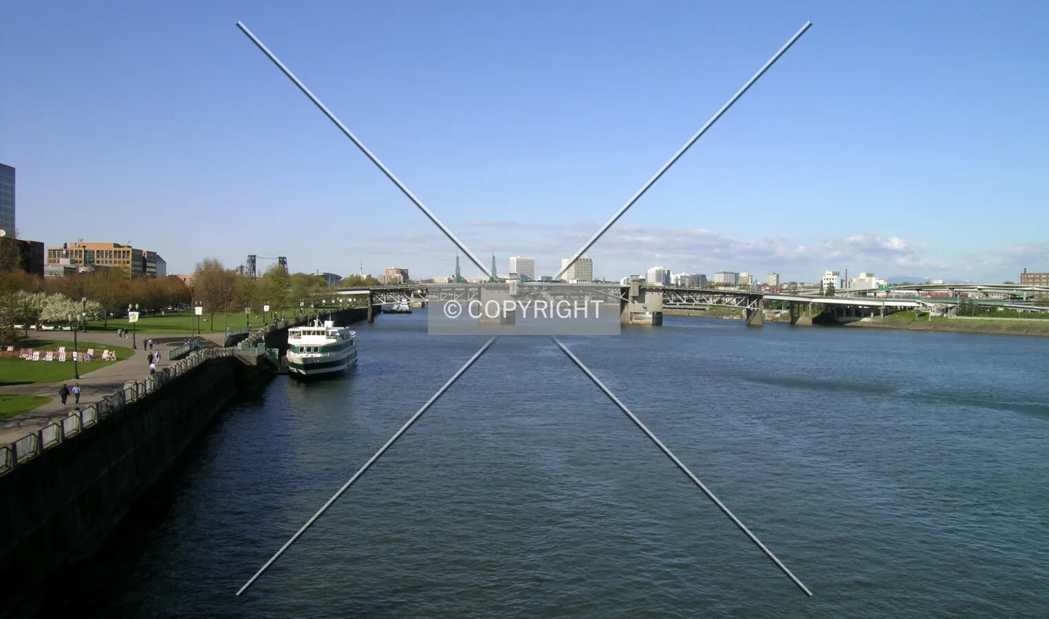 Looking north above the Willamette River