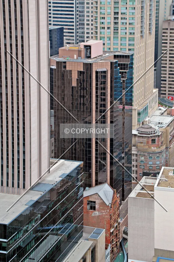 Elevated view from the southeast