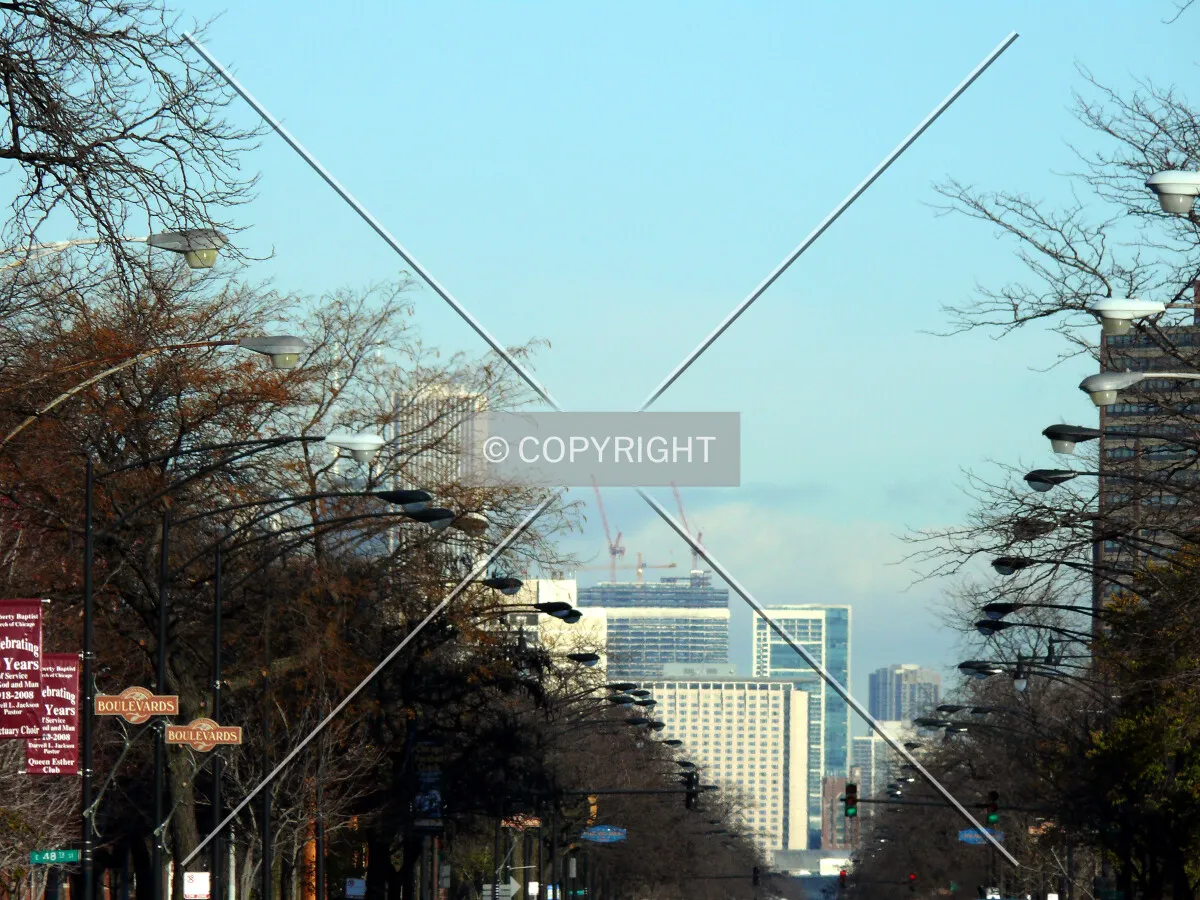 View to the north down King Drive from 49th Street