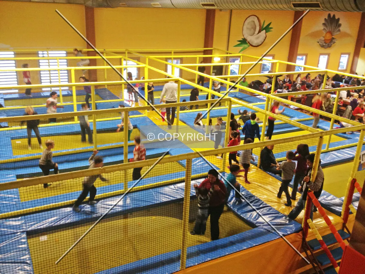 Trampolines in an indoor playground